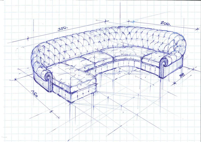 Chesterfield corner sofa project by BertO