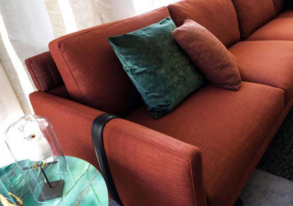 Dee Dee sofa in brick red fabric by BertO