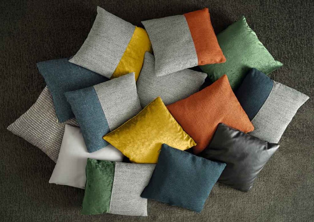 Collection of decorative cushions for sofas