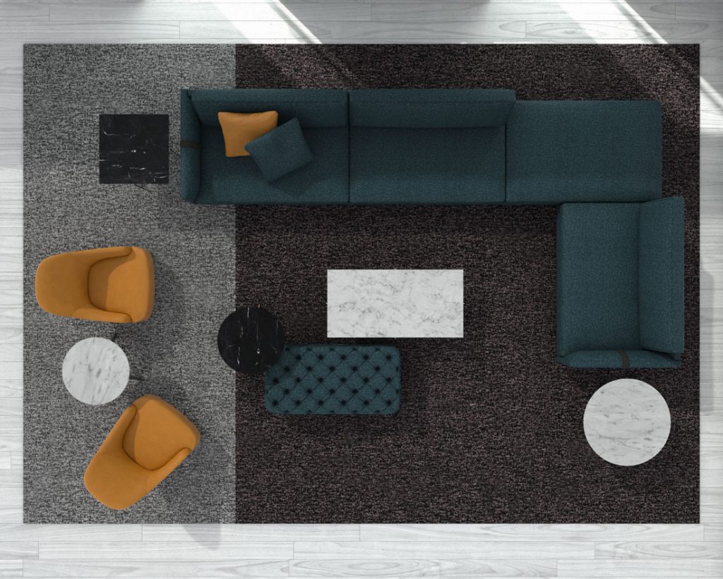 Dee Dee designer sofa by BertO with accessories from the BertO 2021 Collection