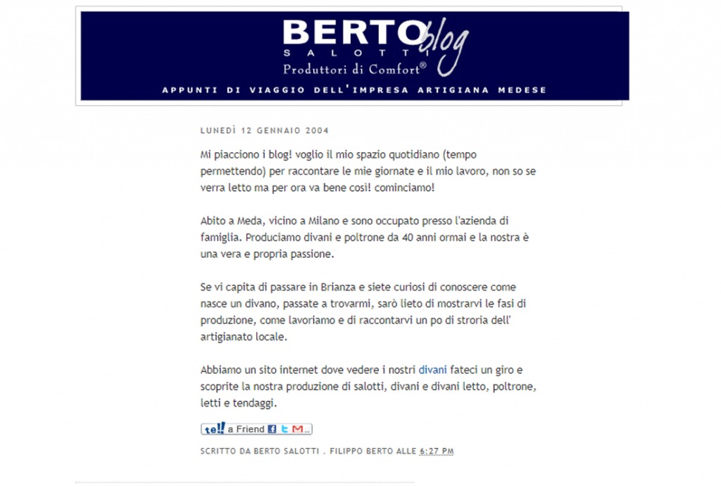 BertoStory: First article