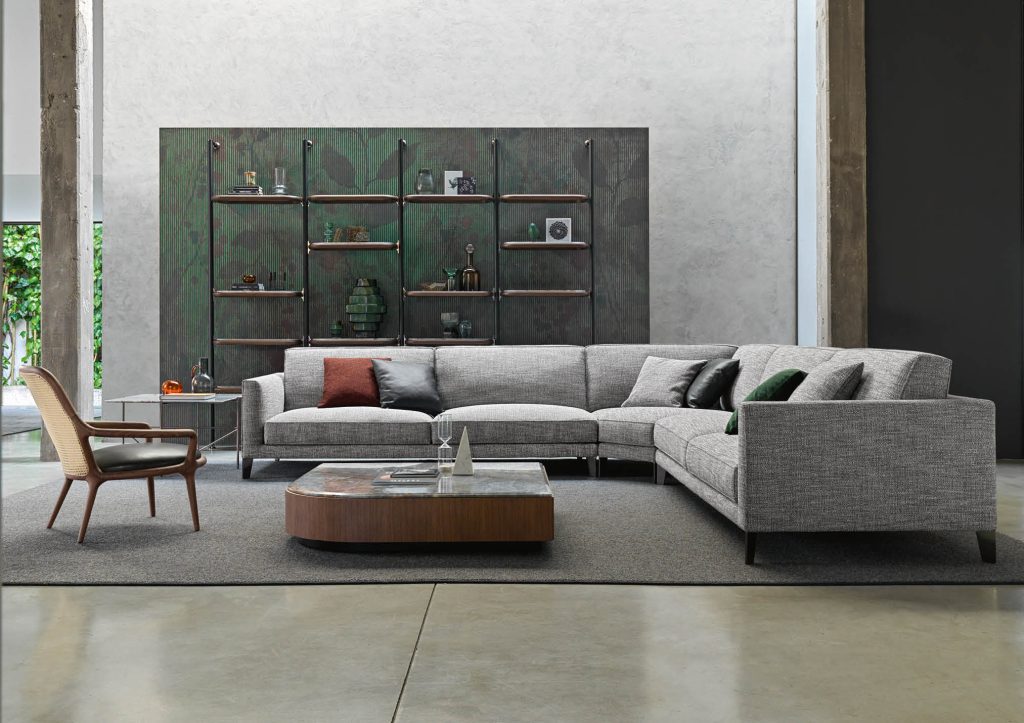 Living room with Time Break corner sofa - BertO
