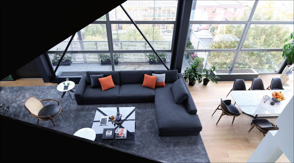 Joey Sofa by BertO: Living Room Design project Loft Milano